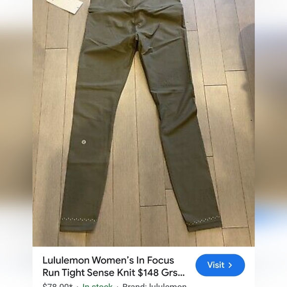 lululemon In Focus Run Tight in Sage. Size 6. EUC. - Picture 7 of 8
